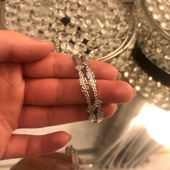 Sterling Forever Rhodium Plated 50mm Hoop Earrings - Picture 4 of 4